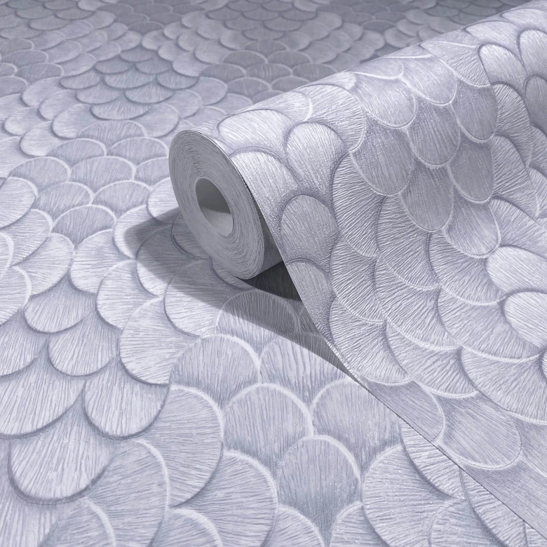 Vliestapete Blumen, 3D-Optik Geometrisch matt in Weiß - Papis Loveday 