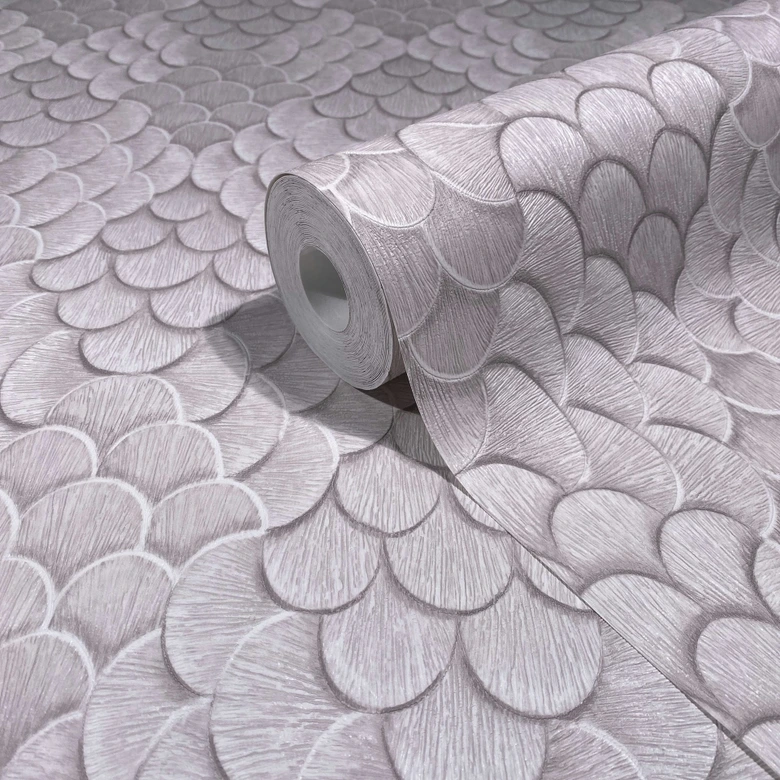 Vliestapete Blumen, 3D-Optik Geometrisch matt in Grau - Papis Loveday 
