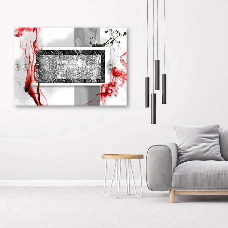 Leinwandbild, Abstrakt 3D Rot 