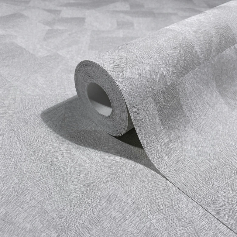 Vliestapete Struktur Grafisch Geometrisch matt in Grau  