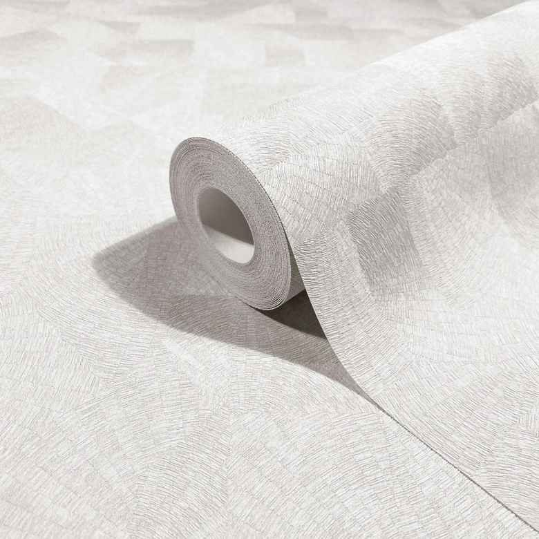 Vliestapete Struktur Grafisch Geometrisch matt in Weiß  