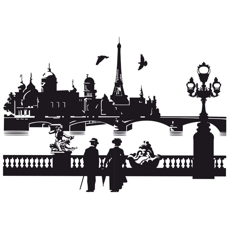 Wandtattoo Paris mit Seine 