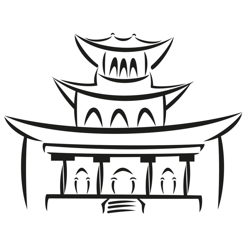 Wandtattoo Chinesischer Tempel 