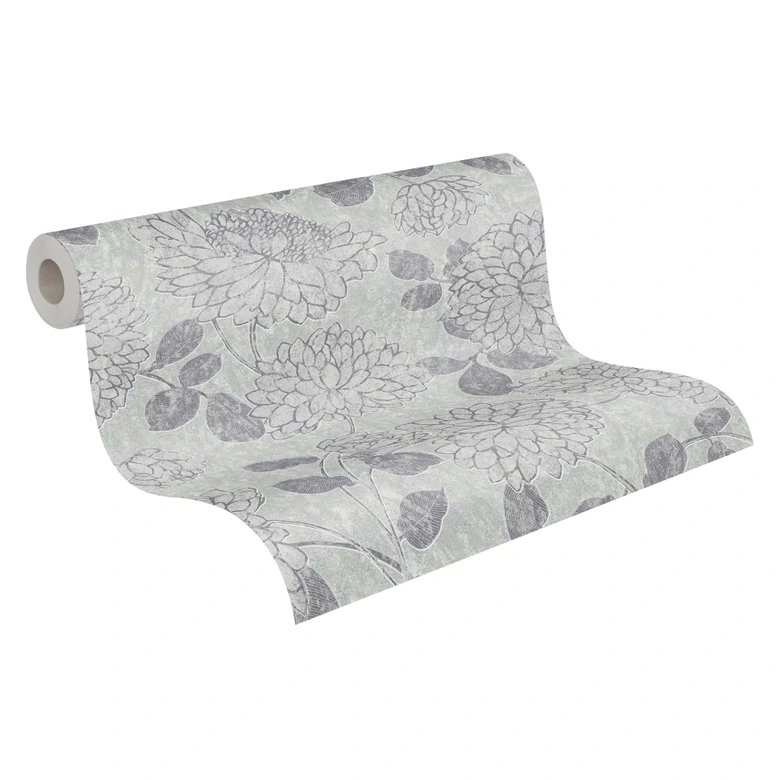 Tapete Floral Grau Silber - Vliestapete A.S. Création 