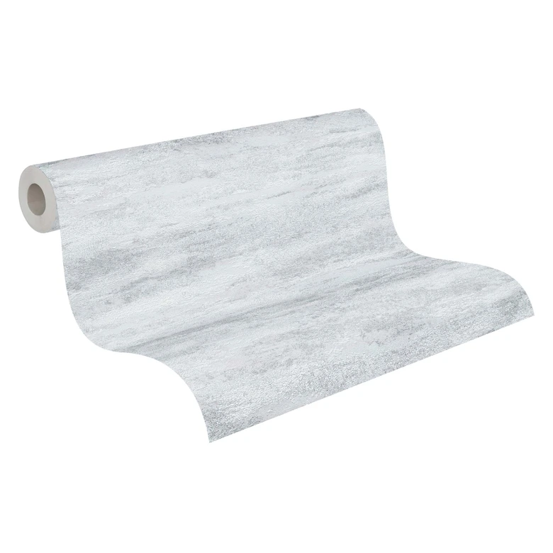 Grå silver tapet med gipsutseende - non-woven tapet A.S. Création 