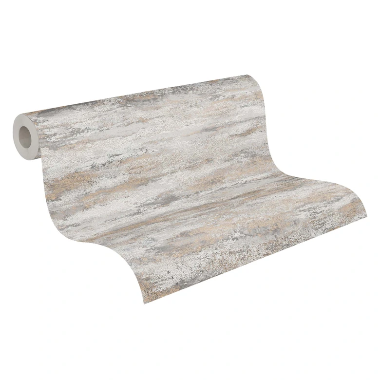 Tapet i gipsutseende i gräddgrått - non-woven tapet A.S. Création 