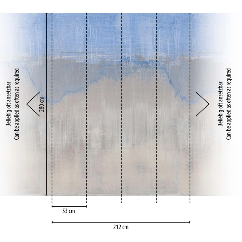 papier peint abstrait bleu gris - papier peint intissé art Livingwalls - mat et lisse 
