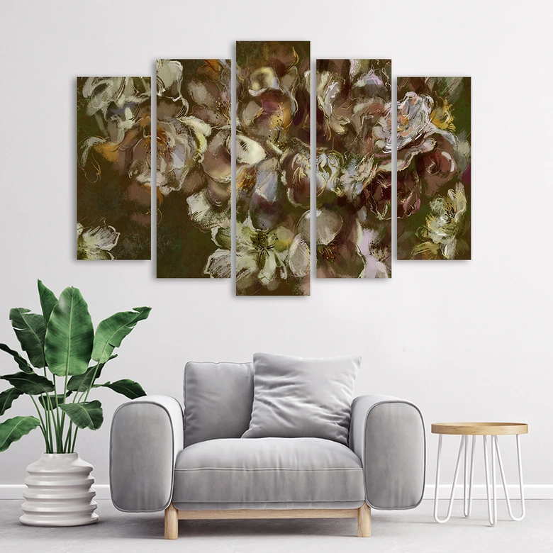 Leinwandbild 5 teilig, Iris Blume 