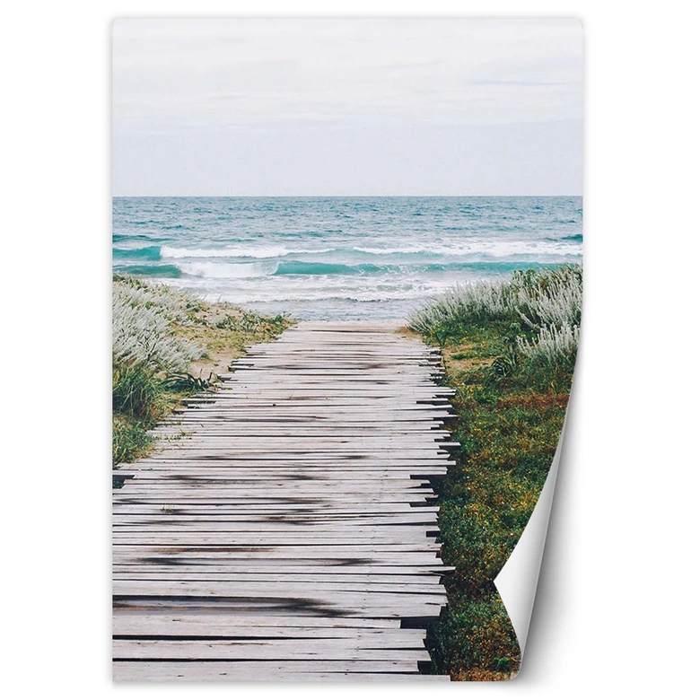 Fototapete, Fußgängerbrücke am Meer 