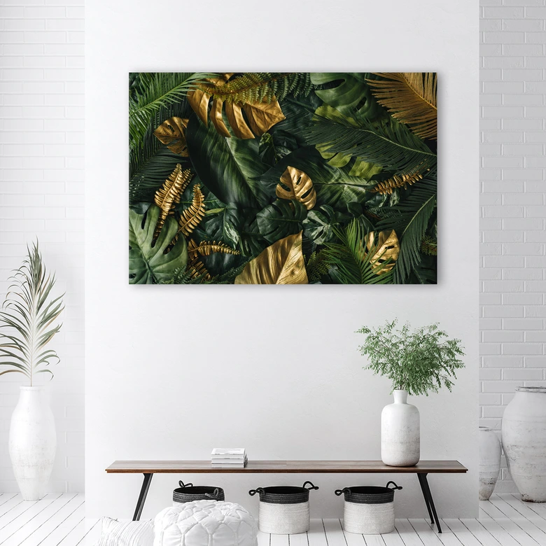 Leinwandbild, Tropische Monstera Blätter Pflanzen 