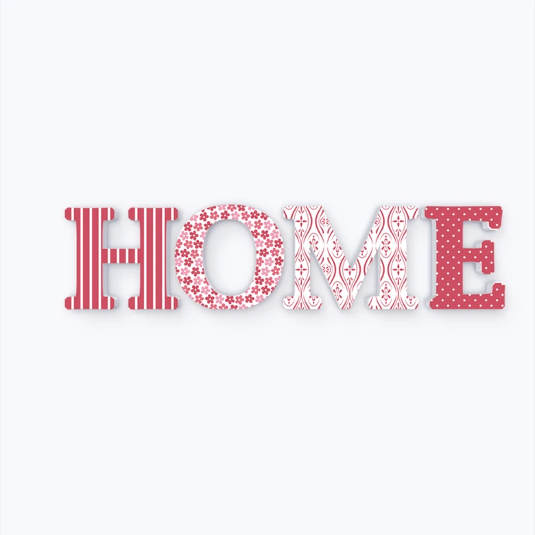 Decoratieletters 3D Letters HOME Rood 
