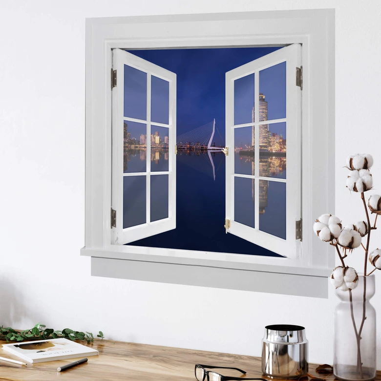 3D Wall sticker double window Pablo - Rotterdam 