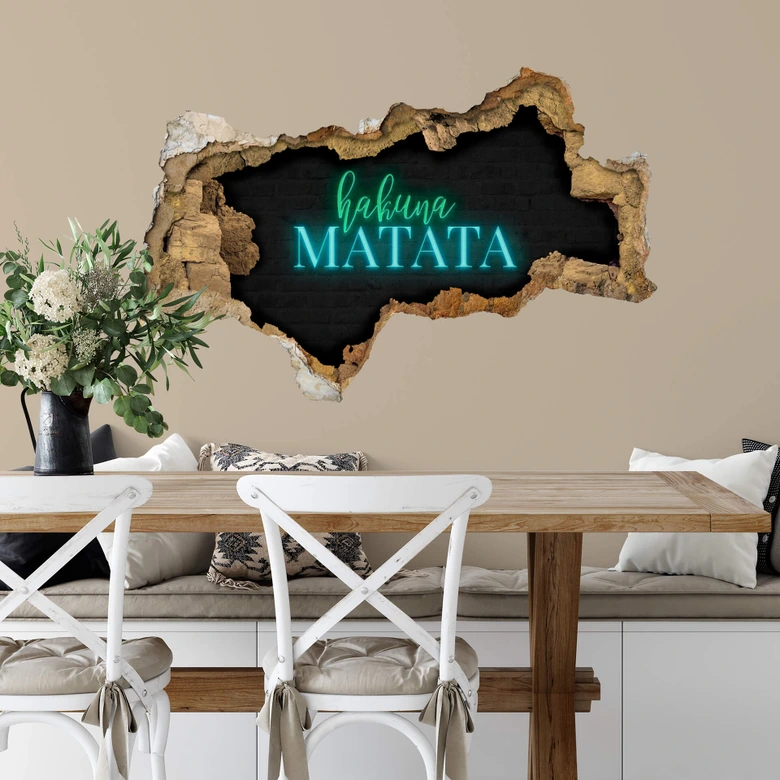 3D Wandtattoo Hakuna Matata Neonlicht 