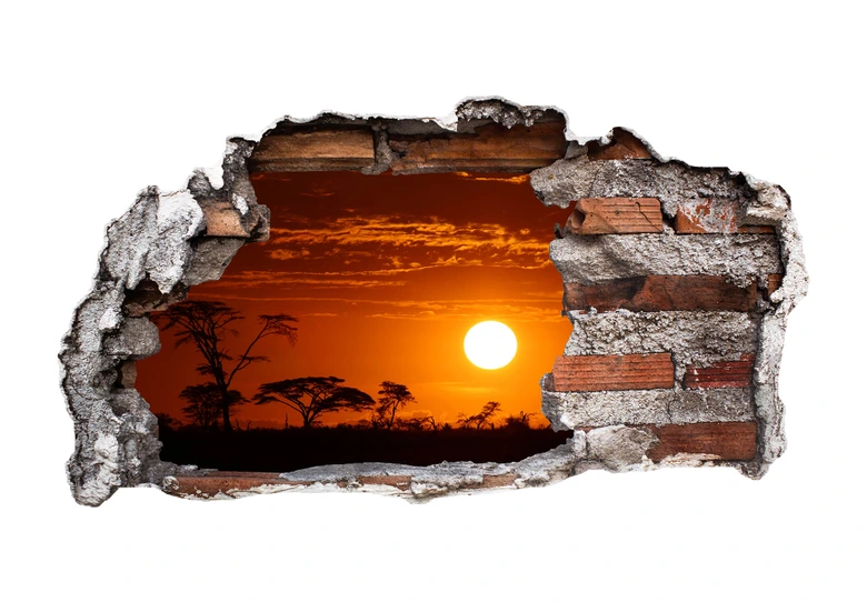 Sticker mural 3D Steppe africaine 