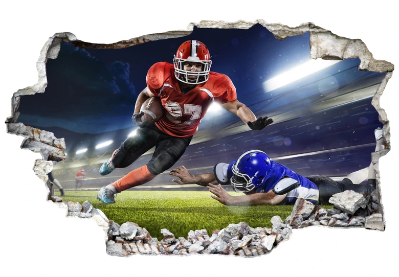 3D Wandtattoo American Football Spieler 01 