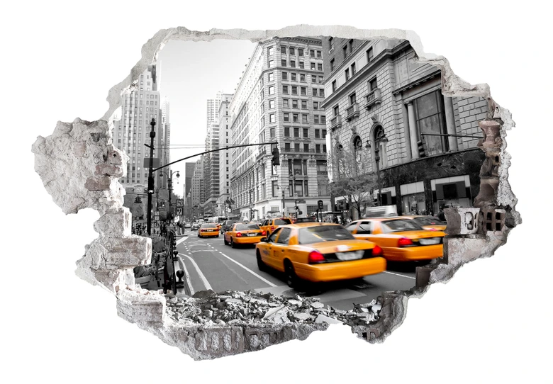 3D Wandtattoo Cabs in Manhattan 