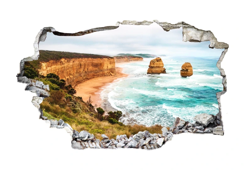 Sticker mural 3D Cliff Rocks 