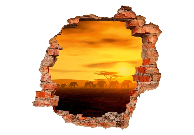 Sticker mural 3D La migration 