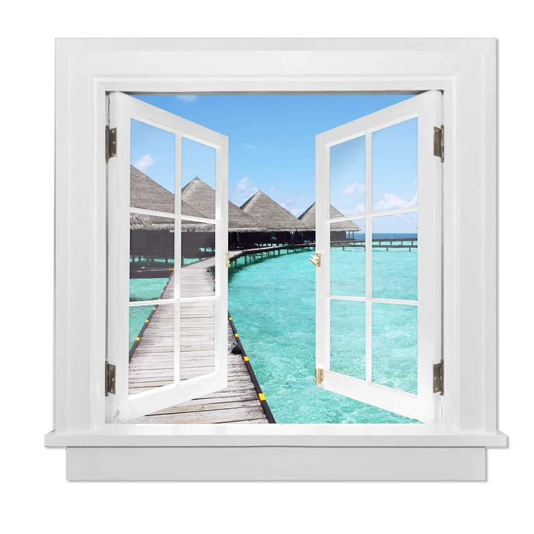 Trompe L'oeil Muursticker - de Malediven 