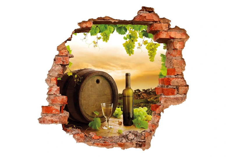 3D Muursticker Wijngaard 