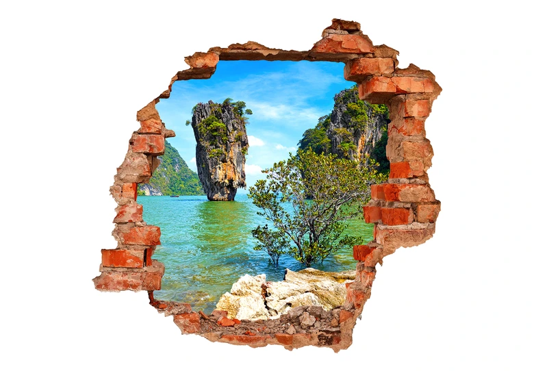 Sticker mural 3D Ile de Khao Ta-Pu 