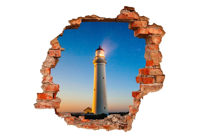 3D Wandtattoo Lighthouse in the dark 