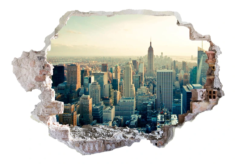 Sticker mural 3D Skyline de New York City 