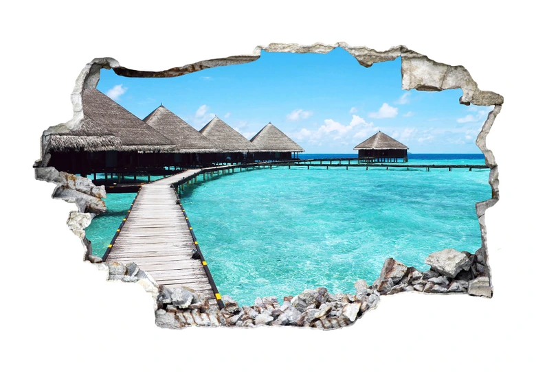 3D Muursticker Malediven 