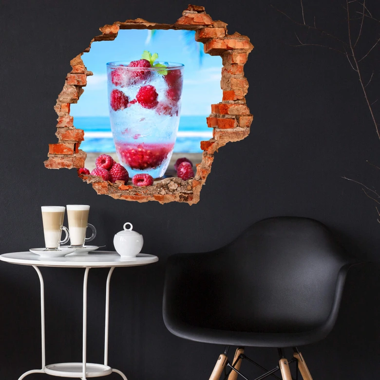 3D Wandtattoo Tropical Raspberry 