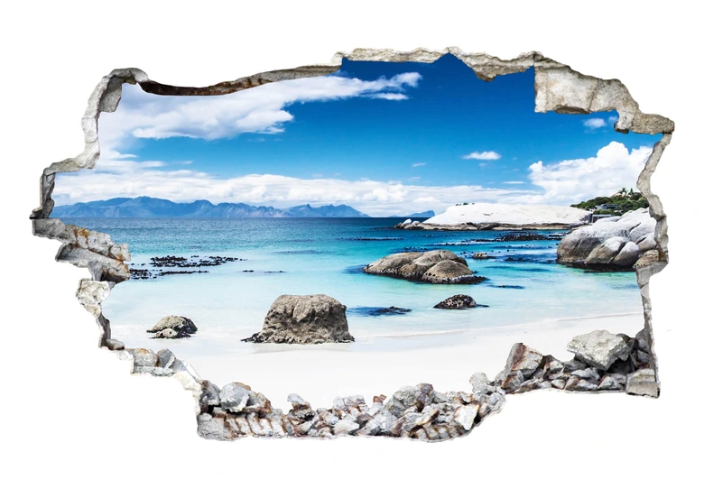 Sticker mural 3D Cap ouest 