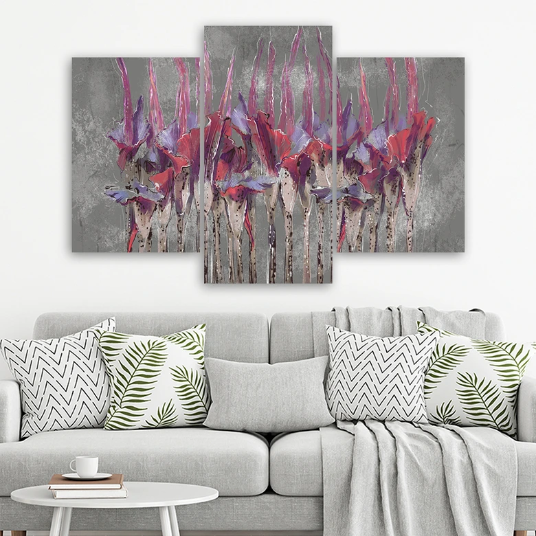 Leinwandbild 3 teilig, Pflanzen Blumen Simnitło 