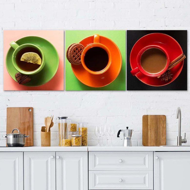 Leinwandbild 3-teilig, Kaffeefarbig 