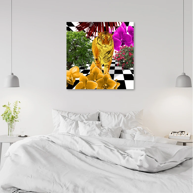 Leinwandbild, Bunte Tiger 