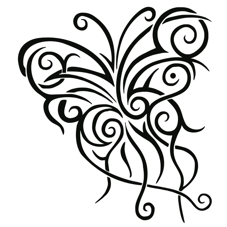 Muursticker Vlinder Tribal 