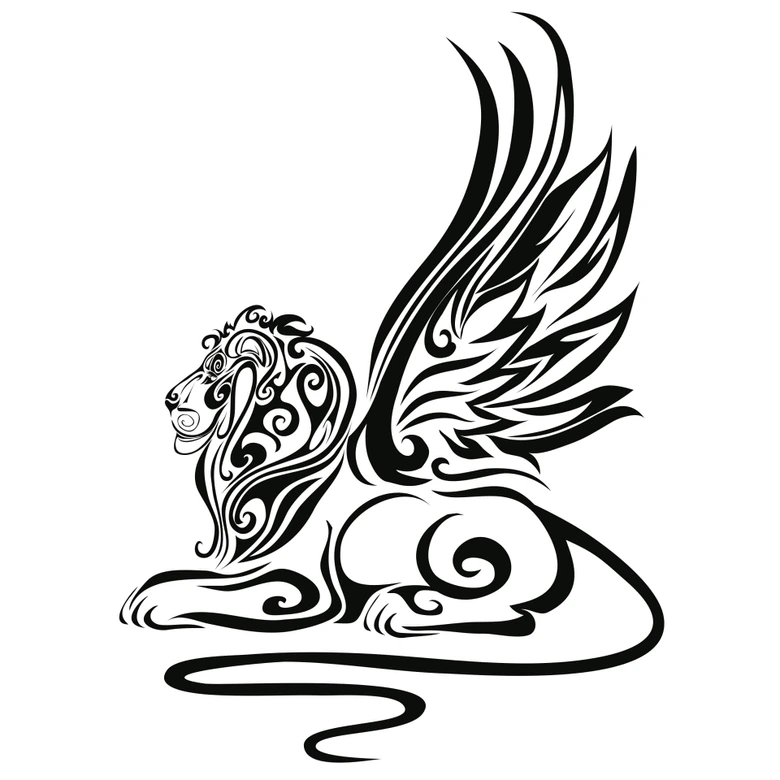 Wandtattoo Löwen-Tribal 