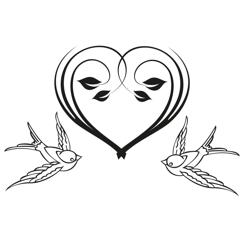 Wandtattoo Flower Heart 