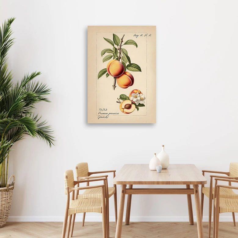 Leinwandbild, Vintage-Obst Pfirsich 