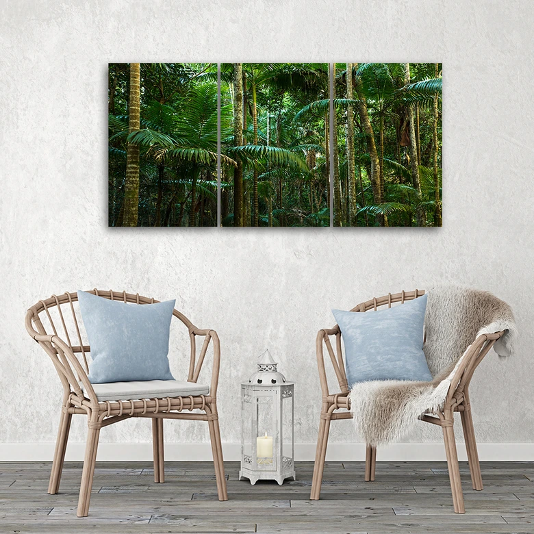 Leinwandbild 3-teilig, Regenwald Natur 