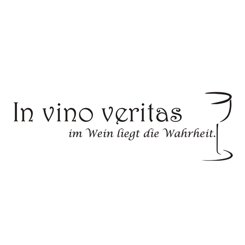 Wandtattoo In vino veritas - im Wein liegt die Wahrheit 