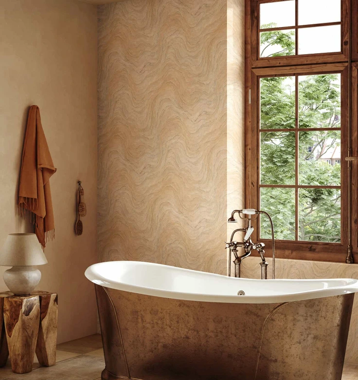 vliesbehang met marmer als steeneffect beige marmer effect 