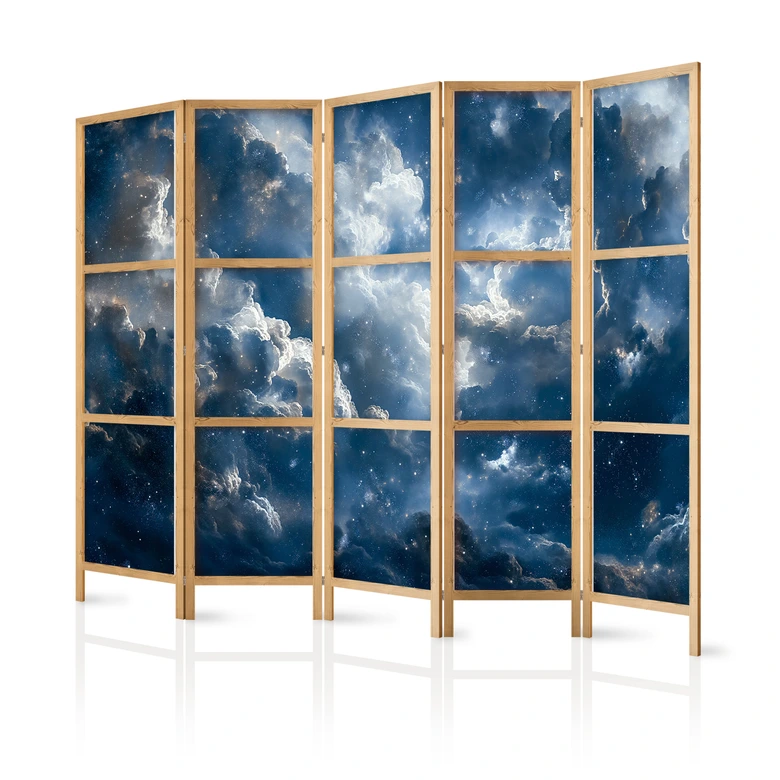 Japanischer Paravent, Raumteiler freistehend, Trennwand - Astronomical Wonders 