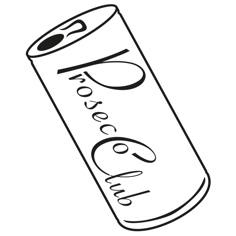 Wandtattoo Prosecco-Club Büchse 