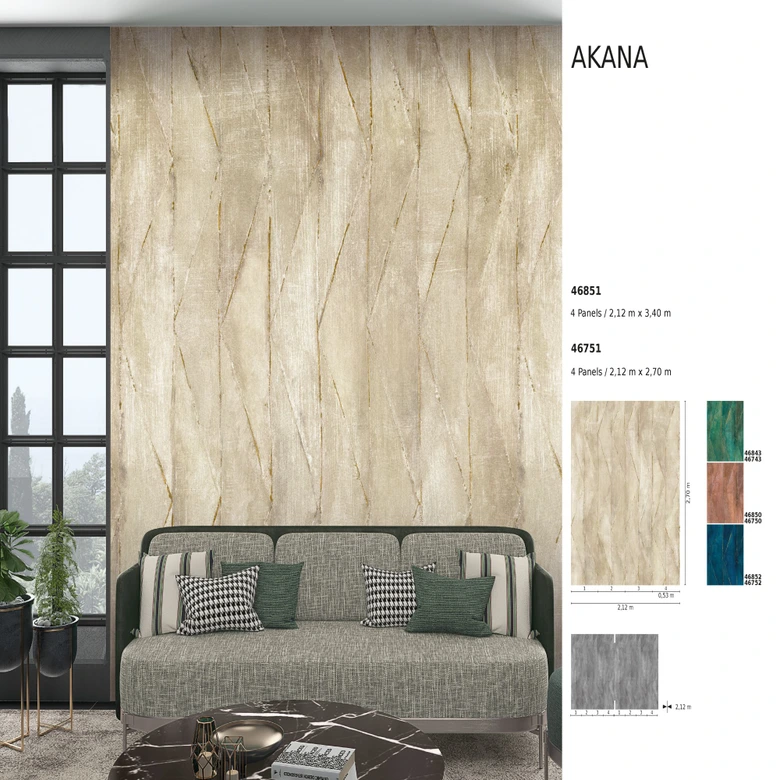 Fototapete mit grafischem Muster, Beige Struktur 2.70 x 2.12 m 