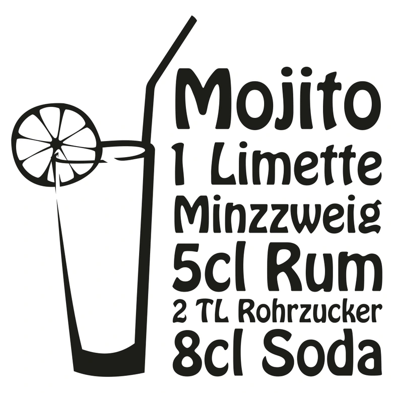 Wandtattoo Mojito 
