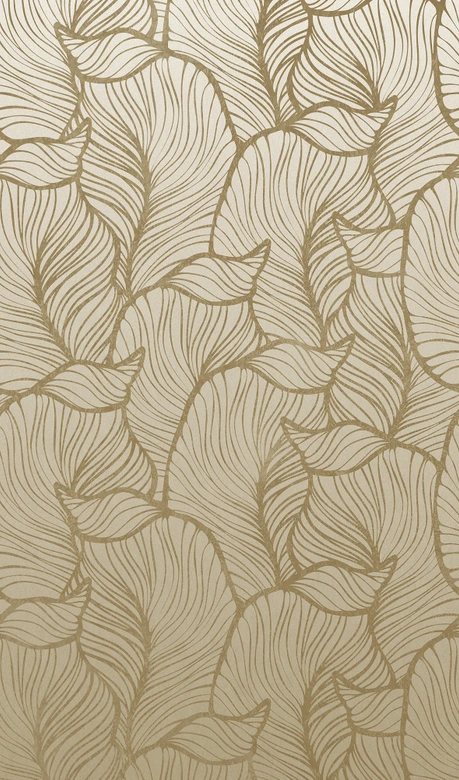 Fototapete mit abstraktem Blattmotiv Beige ,Floral 2,70 x 1,59 m 