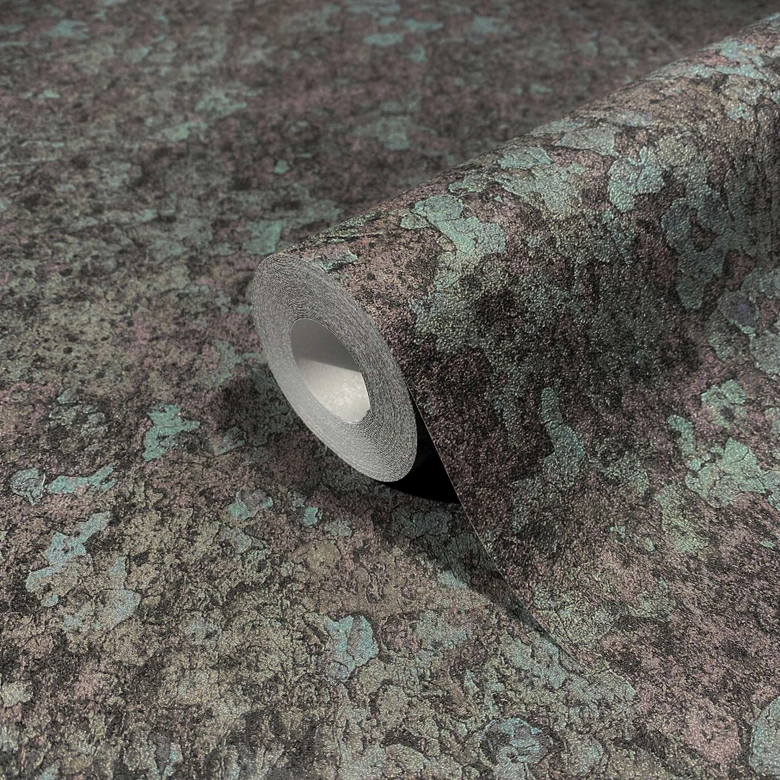 Vliestapete als strukturiertes Uni anthrazit Grafisch 