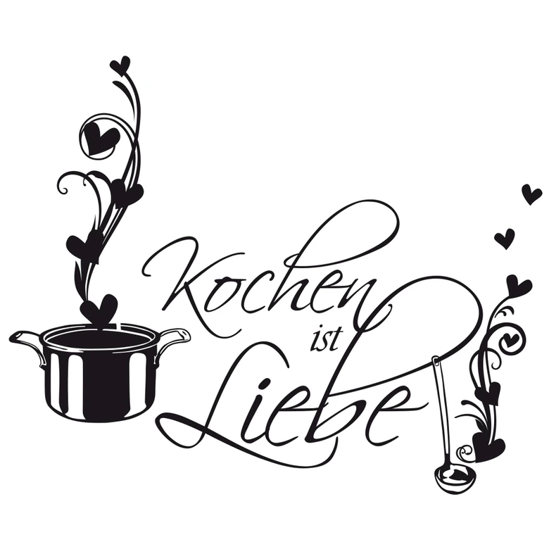 Wandtattoo Kochen ist Liebe 