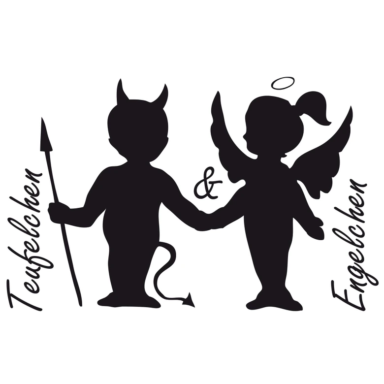 Wandtattoo Engelchen & Teufelchen 2 