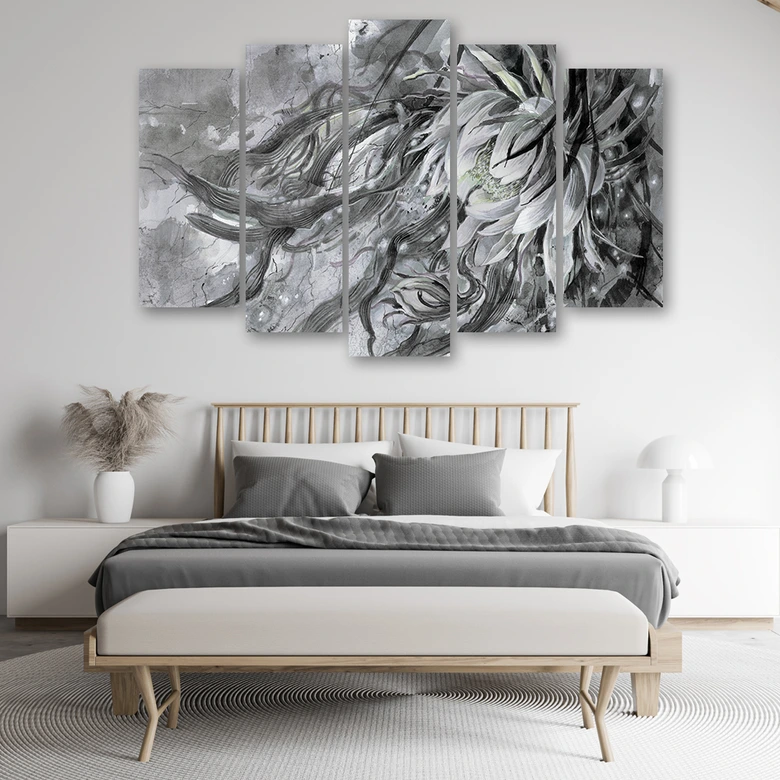 Leinwandbild 5 teilig, Blume der Königin der Nacht 