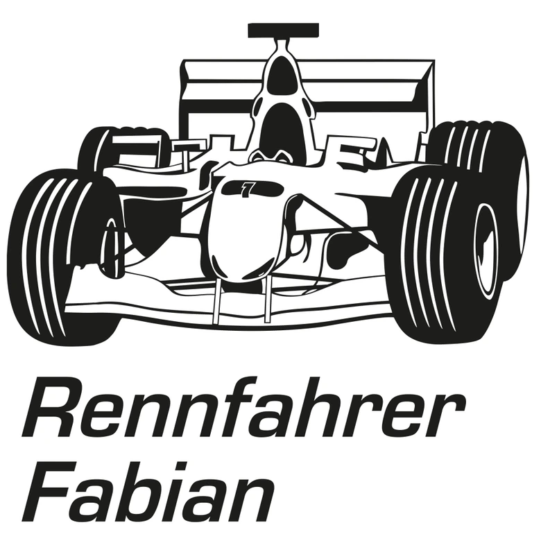 Wandtattoo + Name Rennfahrer 